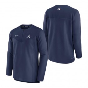 Men's Atlanta Braves Nike Navy Authentic Collection Game Time Performance Half-Zip Top