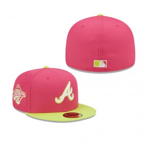 Men's Atlanta Braves Pink 1995 World Series Champions Beetroot Cyber 59FIFTY Fitted Hat