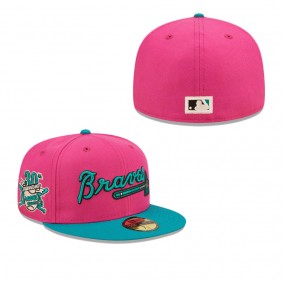Men's Atlanta Braves Pink Green Cooperstown Collection Passion Forest 59FIFTY Fitted Hat