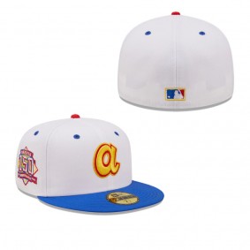 Men's Atlanta Braves White Royal 150th Anniversary Cherry Lolli 59FIFTY Fitted Hat