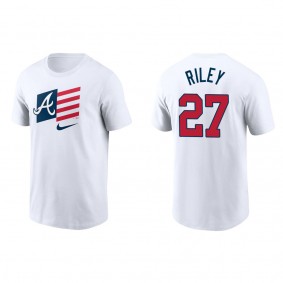 Austin Riley Atlanta Braves White Americana Flag T-Shirt
