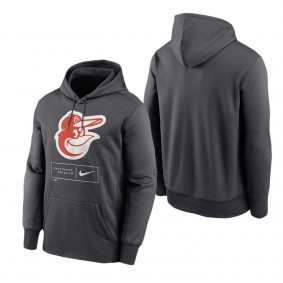 Baltimore Orioles Anthracite Season Pattern Performance Pullover Hoodie