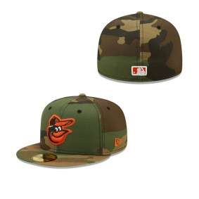 Men's Baltimore Orioles Camo Team Color Undervisor 59FIFTY Fitted Hat