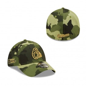 Men's Baltimore Orioles New Era Camo 2022 Armed Forces Day 39THIRTY Flex Hat