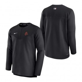 Men's Baltimore Orioles Nike Black Authentic Collection Game Time Performance Half-Zip Top