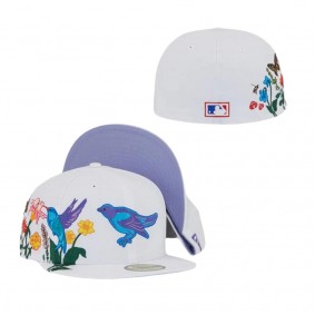 Baltimore Orioles White Blooming Lavender Undervisor 59FIFTY Fitted Hat