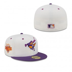 Men's Baltimore Orioles White Purple 60th Anniversary Grape Lolli 59FIFTY Fitted Hat