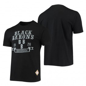 Men's Birmingham Black Barons Stitches Black Negro League Wordmark T-Shirt