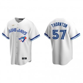Men's Toronto Blue Jays Trent Thornton White Cooperstown Collection Home Jersey