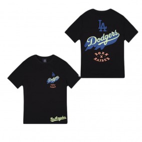Born X Raised Los Angeles Dodgers Black T-Shirt