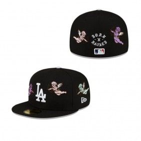 Born X Raised Los Angeles Dodgers Cherubs Black 59FIFTY Fitted Hat