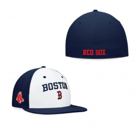 Men's Boston Red Sox  White Navy Iconic Color Blocked Fitted Hat
