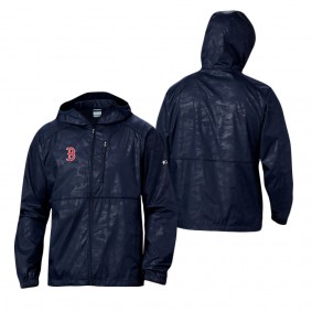 Men's Boston Red Sox Columbia Navy Camo Flash Forward Full-Zip Team Logo Windbreaker Jacket