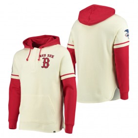 Men's Boston Red Sox Cream Red Shortstop Quarter-Snap Hoodie Jacket