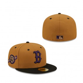 Boston Red Sox New Era Fenway Park Purple Undervisor 59FIFTY Fitted Hat Tan Black