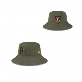 Men's Boston Red Sox Green 2023 Armed Forces Day Bucket Hat