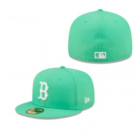 Boston Red Sox Island Green Logo White 59FIFTY Fitted Hat