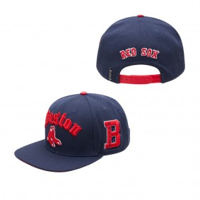 Men's Boston Red Sox Navy 2018 World Series Old English Snapback Hat