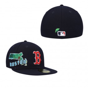 Men's Boston Red Sox Navy Stateview 59FIFTY Fitted Hat