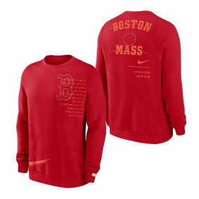 Men's Boston Red Sox Nike Red Statement Ball Game Fleece Pullover Sweatshirt
