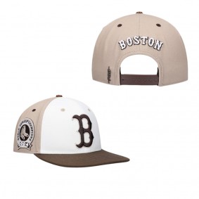 Boston Red Sox Pro Standard Chocolate Ice Cream Drip Snapback Hat White Brown