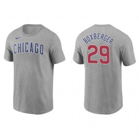 Brad Boxberger Men's Chicago Cubs Javier Baez Nike Gray Name & Number T-Shirt