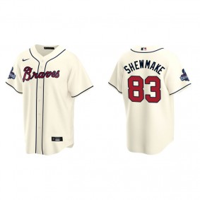 Braden Shewmake Men's Atlanta Braves Cream Alternate 2021 World Series Champions Replica Jersey