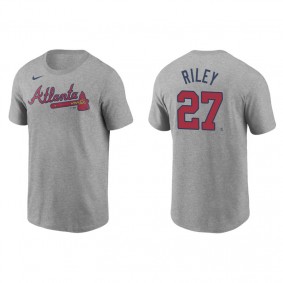 Men's Atlanta Braves Austin Riley Gray Name & Number Nike T-Shirt