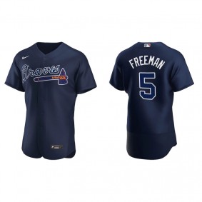 Men's Atlanta Braves Freddie Freeman Navy Authentic Jersey