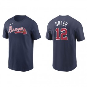 Men's Atlanta Braves Jorge Soler Navy Name & Number Nike T-Shirt