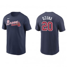 Men's Atlanta Braves Marcell Ozuna Navy Name & Number Nike T-Shirt