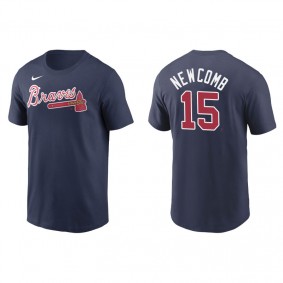 Men's Atlanta Braves Sean Newcomb Navy Name & Number Nike T-Shirt