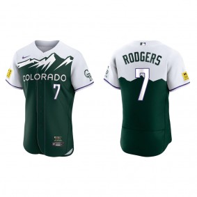 Brendan Rodgers Men's Colorado Rockies Green 2022 City Connect Authentic Jersey