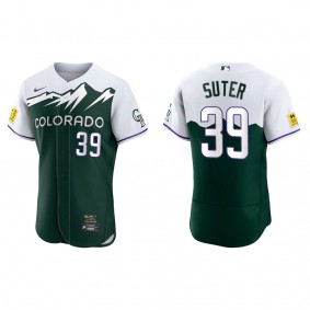 Brent Suter Men's Colorado Rockies Nike Green City Connect Authentic Jersey