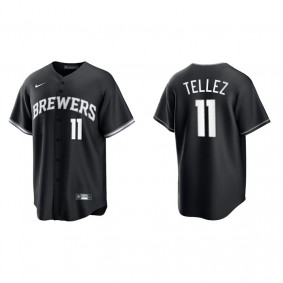 Men's Milwaukee Brewers Rowdy Tellez Black White Replica Official Jersey