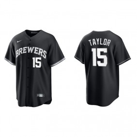 Men's Milwaukee Brewers Tyrone Taylor Black White Replica Official Jersey