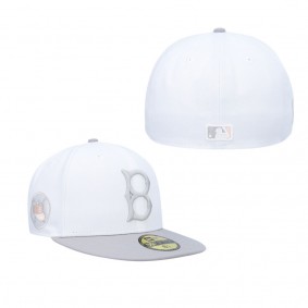 Men's Brooklyn Dodgers White Gray Side Patch Undervisor 59FIFTY Fitted Hat