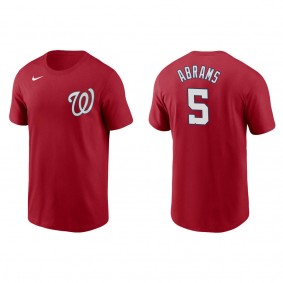 Nationals C.J. Abrams Red Name & Number T-Shirt
