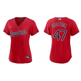 Women's Cleveland Guardians Cal Quantrill Red Replica Jersey