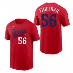 Caleb Thielbar Minnesota Twins Red 2023 Wordmark T-Shirt
