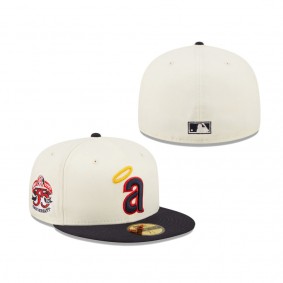Men's California Angels White Navy Cooperstown Collection 35th Anniversary Chrome 59FIFTY Fitted Hat