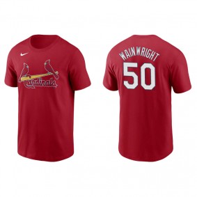 Men's St. Louis Cardinals Adam Wainwright Red Name & Number Nike T-Shirt