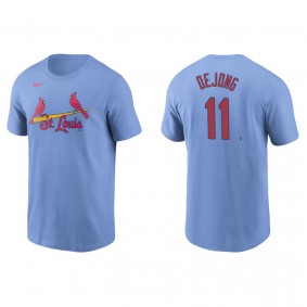 Men's St. Louis Cardinals Paul DeJong Light Blue Name & Number Nike T-Shirt