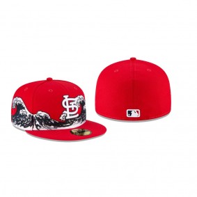 Men's St. Louis Cardinals New Era 100th Anniversary Red Wave 59FIFTY Fitted Hat