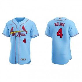 Men's St. Louis Cardinals Yadier Molina Light Blue Authentic Alternate Jersey