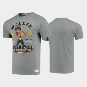Willie Stargell Pirates Caricature Homage T-Shirt Gray