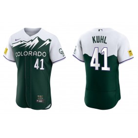 Men's Colorado Rockies Chad Kuhl Green 2022 City Connect Authentic Jersey