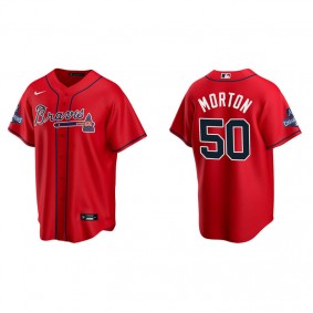 Charlie Morton Men's Atlanta Braves Red Alternate 2021 World Series Champions Replica Jersey