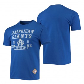 Men's Chicago American Giants Stitches Royal Negro League Wordmark T-Shirt