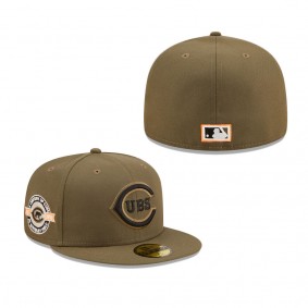 Chicago Cubs New Era 100th Anniversary Hunter Flame Undervisor 59FIFTY Fitted Hat Olive